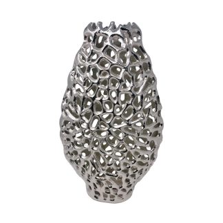 18′ Oval Table Vase in  Shiny Nickel Finished